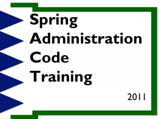 Spring Administration Code Training