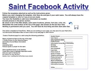 Saint Facebook Activity