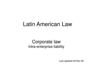 Corporate law Intra-enterprise liability