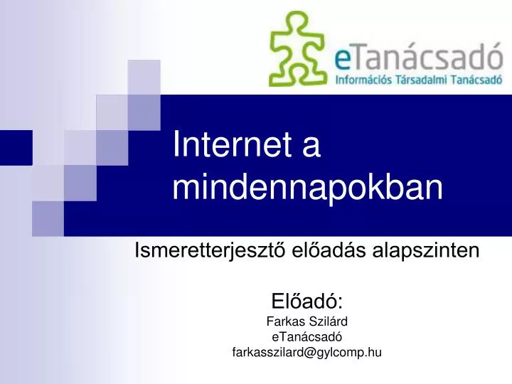 internet a mindennapokban