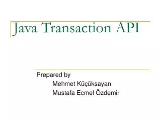 Java Transaction API