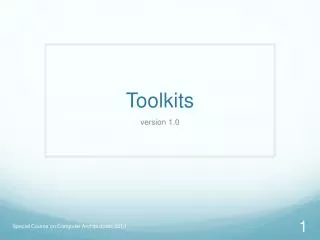Toolkits