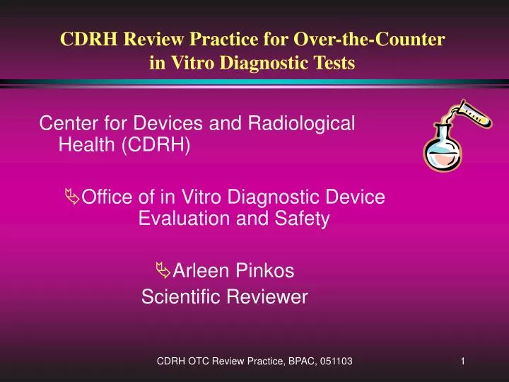 cdrh review practice for over the counter in vitro diagnostic tests