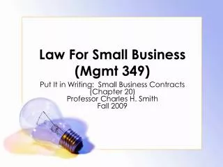 law for small business mgmt 349