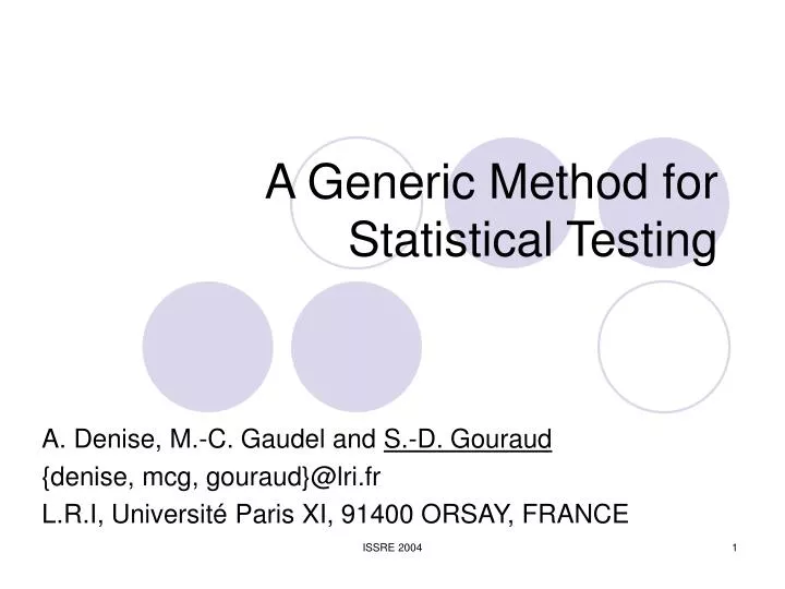 a generic method for statistical testing