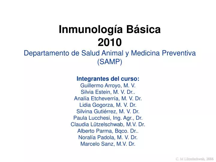 inmunolog a b sica 2010 departamento de salud animal y medicina preventiva samp