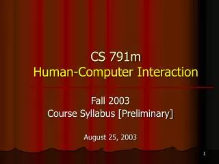 cs 791m human computer interaction
