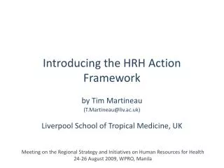 Introducing the HRH Action Framework