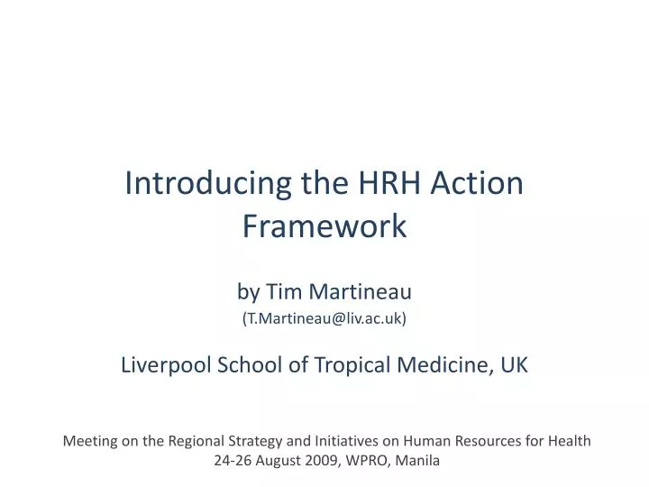 introducing the hrh action framework