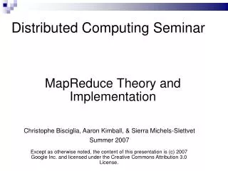distributed computing seminar