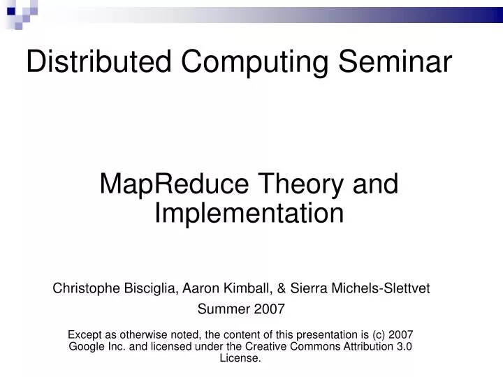 distributed computing seminar