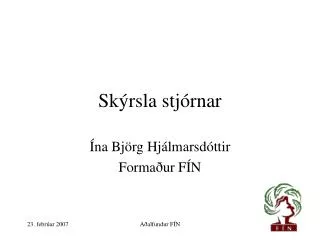 sk rsla stj rnar