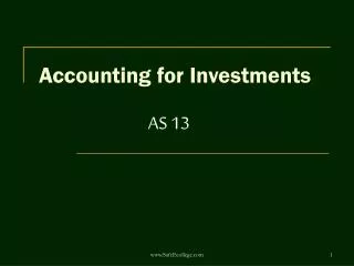 Accounting for Investments