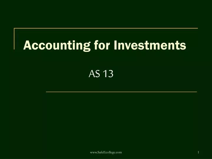 accounting for investments