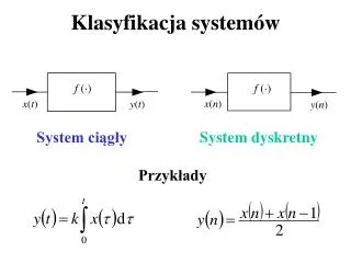 klasyfikacja system w