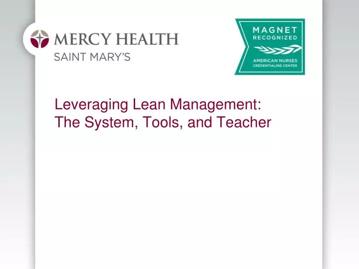 leveraging lean management the system tools and teacher