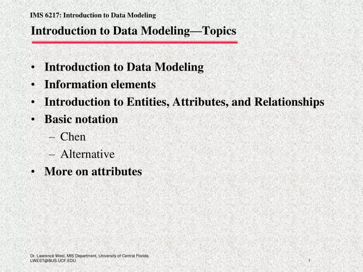 introduction to data modeling topics