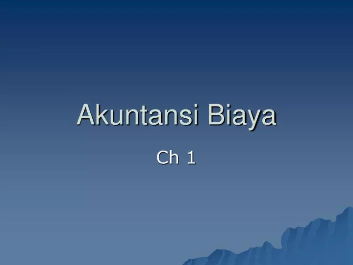 akuntansi biaya