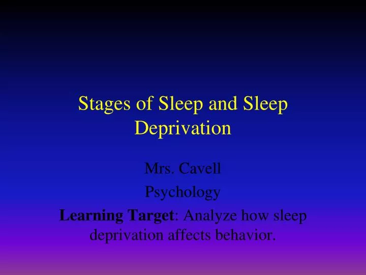 stages of sleep and sleep deprivation