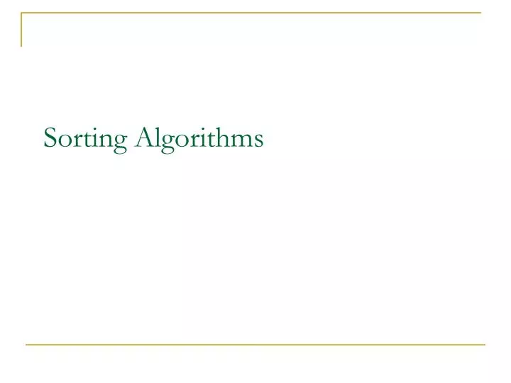 sorting algorithms