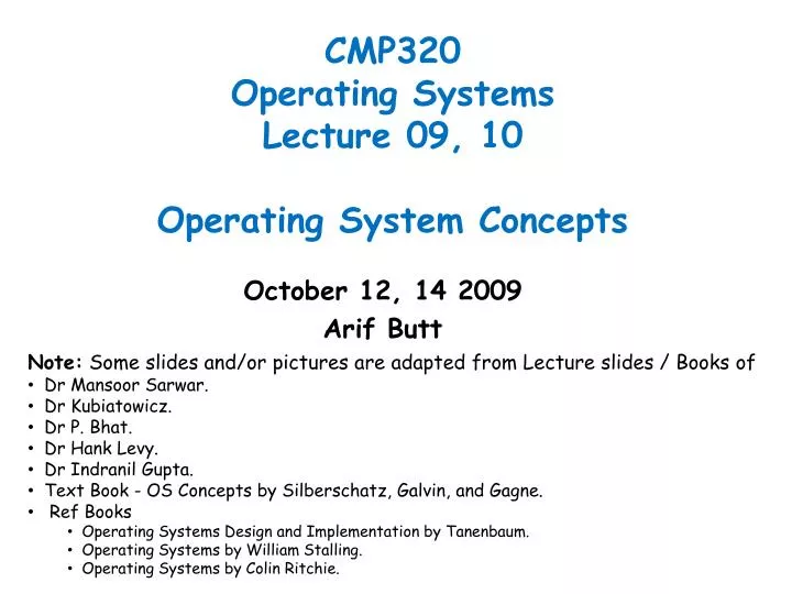 cmp320 operating systems lecture 09 10 operating system concepts