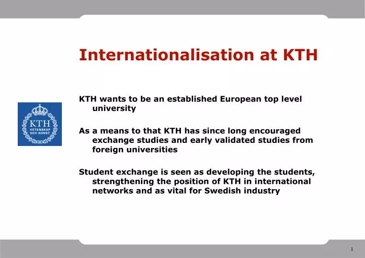internationalisation at kth