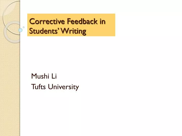 corrective feedback in students writing