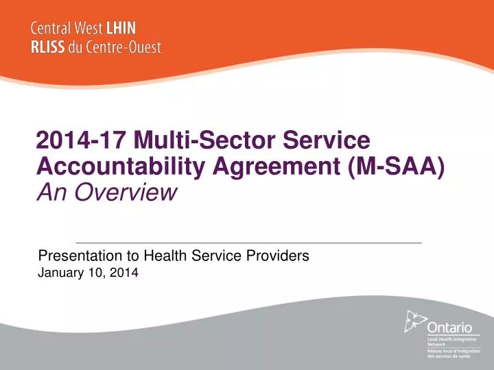 2014 17 multi sector service accountability agreement m saa an overview