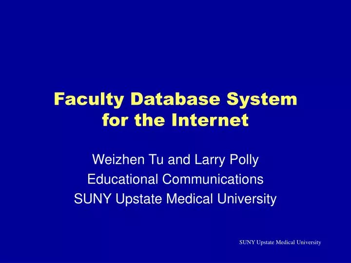 faculty database system for the internet