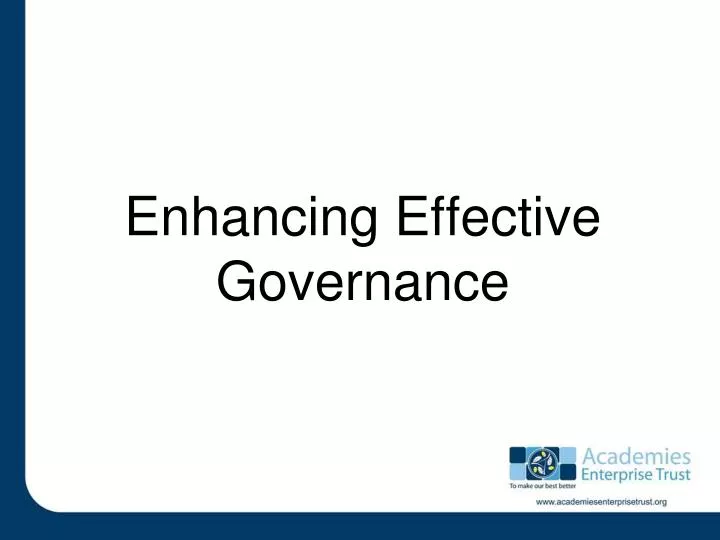enhancing effective governance