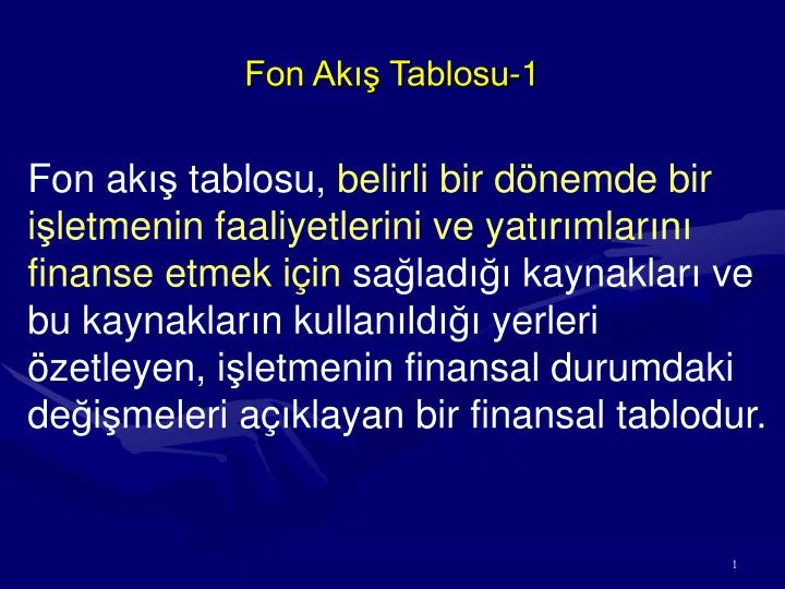 fon ak tablosu 1