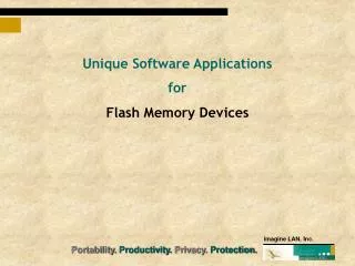 Unique Software Applications for Flash Memory Devices