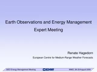 Earth Observations and Energy Management Expert Meeting