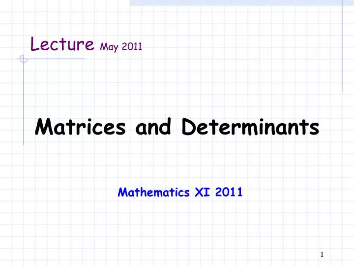 matrices and determinants