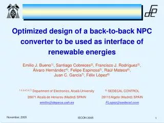 Optimized design of a back-to-back NPC converter to be used as interface of renewable energies