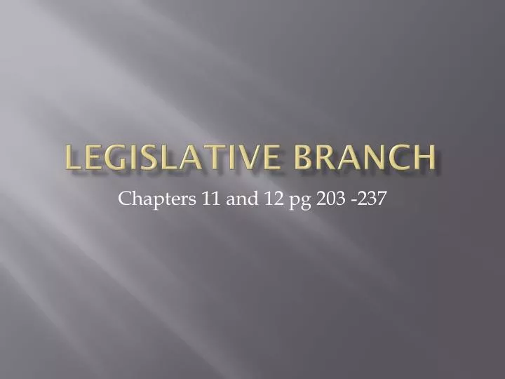 legislative branch