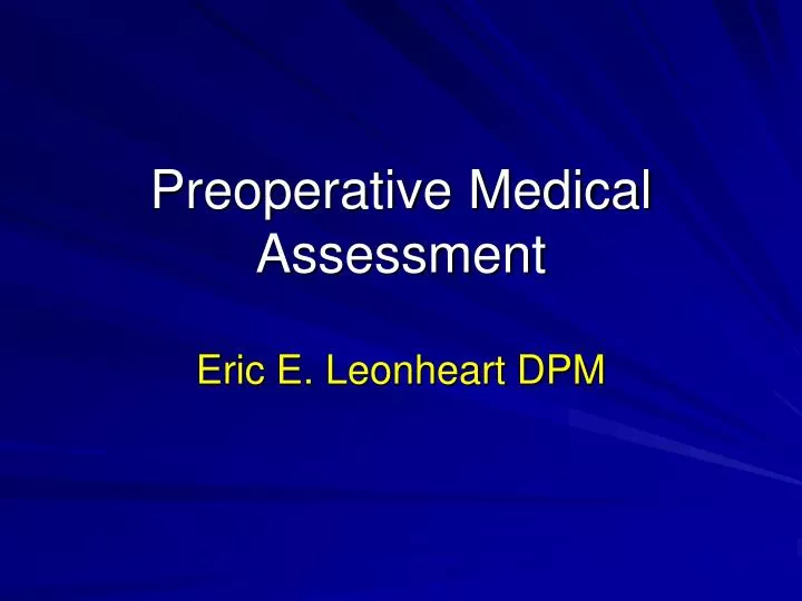 preoperative medical assessment