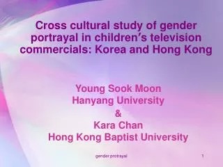 Young Sook Moon Hanyang University &amp; Kara Chan Hong Kong Baptist University