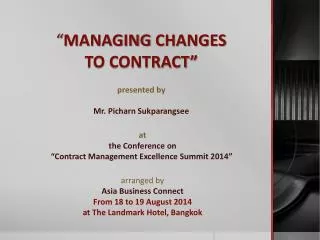 managing changes to contract