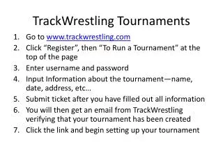 TrackWrestling Tournaments