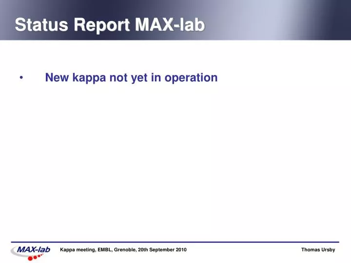 status report max lab