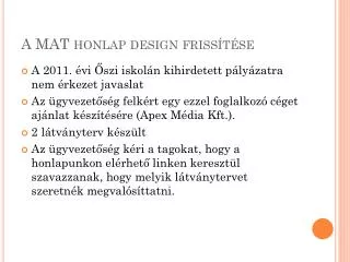 a mat honlap design friss t se