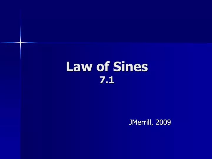 law of sines 7 1