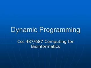 Dynamic Programming