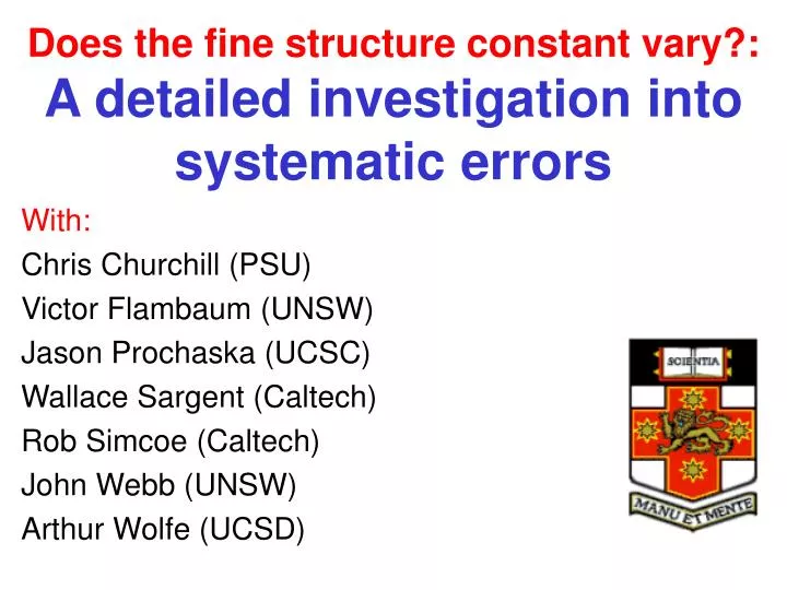 does the fine structure constant vary a detailed investigation into systematic errors