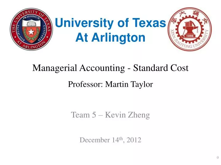 managerial accounting standard cost professor martin taylor