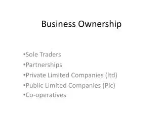 Business Ownership