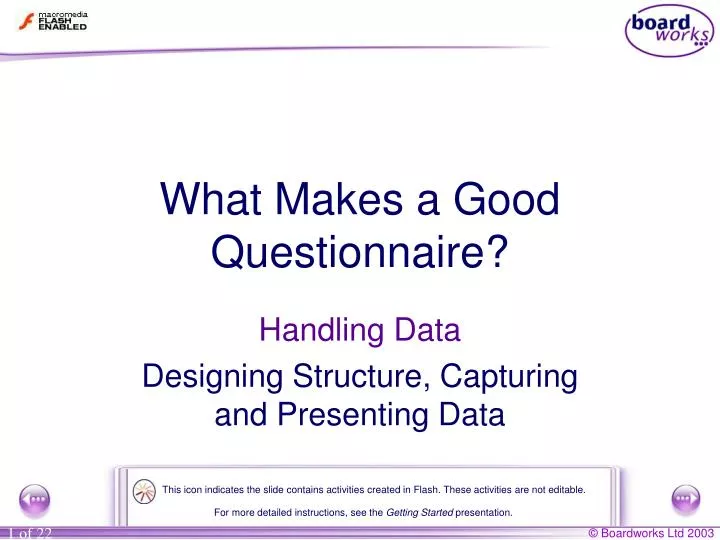 what makes a good questionnaire