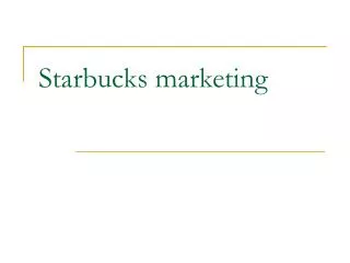 Starbucks marketing