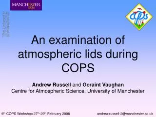 An examination of atmospheric lids during COPS